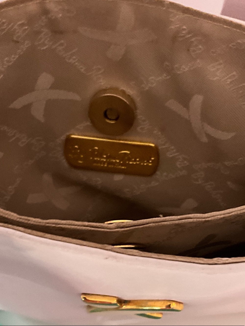 Paloma Picasso White Shoulder Bag with Gold X Accent - Picture 2 of 7
